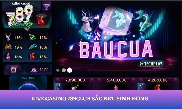 Live Casino được phát trực tiếp với hình ảnh rõ nét, chất lượng cao